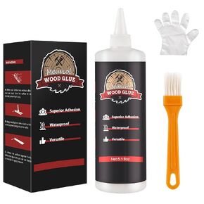 Wood Glue, Strong Glue for Woodworking, Waterproof Clear Wood Glue for Furniture Heavy Duty, Interior & Exterior Furniture Glue for Crafts, Baseboard, Cabinets, Door