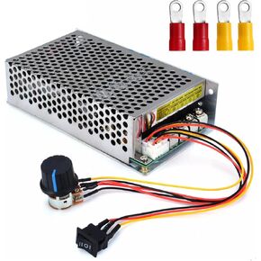 Max 1750W PWM DC Motor Speed Controller, DC 10V-50V / Rated 60A Industrial Grade DC Brush Motor Controller with Fuse & CW/CCW Switch & Potentiometer Knob
