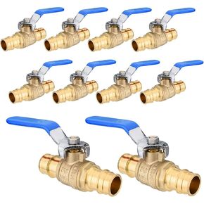 قطعتان من صمام كرة التمدد PEX A، صمام إغلاق نحاسي مقاس 1/2 بوصة للمياه الساخنة والباردة، مناسب لأنبوب التمدد PEX-A، ASTM F1960، أزرق in Kuwait