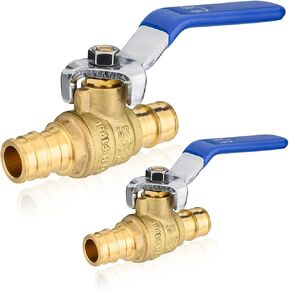 قطعتان من صمام كرة التمدد PEX A، صمام إغلاق نحاسي مقاس 1/2 بوصة للمياه الساخنة والباردة، مناسب لأنبوب التمدد PEX-A، ASTM F1960، أزرق in Kuwait