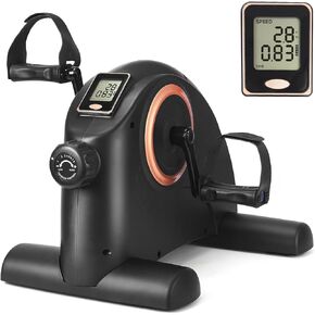Arm/Leg Exercise Bike for Seniors,8-Level Magnetic Resistance Under Desk Bike Pedal Exerciser,Mini Bike with LCD Monito in Home & Office,Portable Foot Bicycle,Anti-Slip Design