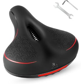 Comfortable Bike Seat Cushion for Women Men with Memory Foam -Airflow Ventilation, Shock-Absorbing, Waterproof, Bicycle Saddle for Peloton Bikes/Bike+/MTB/City/Spin/Road/E-Bikes
