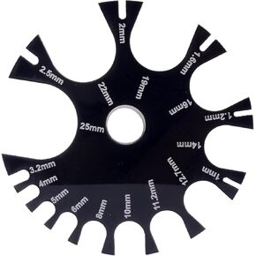 Black 1mm-25mm Acrylic Wire Gauge Measuring Tool Wire Gauge Thickness Gauge Measurement Tester Ruler Gauge Diameter Tool