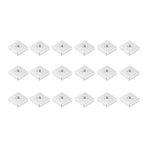 METALLIXITY Square Nuts (M6x15mmx4mm/M6x0.59"x0.16") 25Pcs, Carbon Steel Zinc-Plated Square Machine Screw Nuts - for Indoor and Outdoor, Silver
