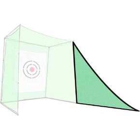 2PCS Green Golf Triangle Side Net with Sandbags for Practice Hitting Netting or Simulator Impact Screen;Shank Net Barrier Net for Golf Driving Cage Frame