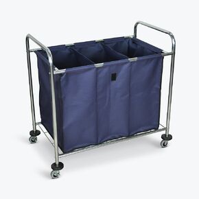 HL15 Industrial Laundry Cart - Divided Canvas Bag
