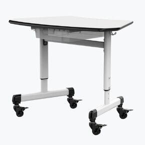 MBS-Desk Height-Adjustable Trapezoid Student Desk with Drawer