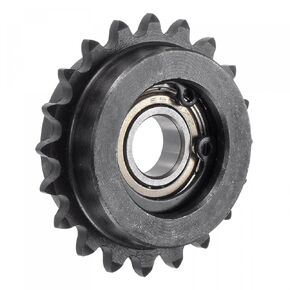 uxcell #25 Chain Idler Sprocket, 10mm Bore 1/4" Pitch 20 Tooth Tensioner, Black Oxide Finish C45 Carbon Steel with Insert Single Bearing for ISO 04C Chains