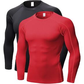 Queerier Men's Compression Shirts Long Sleeve Athletic Workout Shirt Baselayer Sports Cool Dry Undershirts Gym Thermal Tops