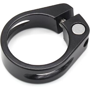 31.8mm Bicycle Seat Post Clamp, Aluminium Alloy Bike Quick Release Clamp Seatpost Collar, Type 2, Black