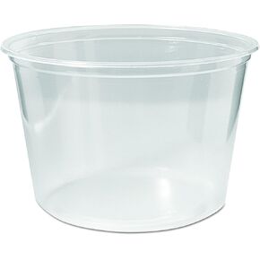 Pro-Kal PK16S-C 16 oz Capacity, 4.6" Top Width x 3.5" Bottom Width x 3" Height, Clear Polypropylene Microwavable Deli Container w/o Lid (Case of 500)