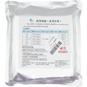 20Pcs Dental Splint 1.0mm Thermoforming Material Sheet Oral Denture Model Mold Slice for Vacuum Forming Hard 5''x5''