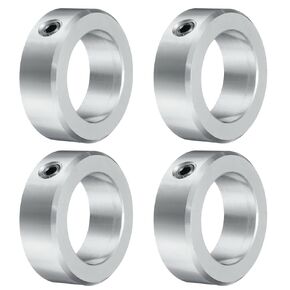 uxcell 4pcs Set Screw Collars 1-1/2" Bore, Aluminum Shaft Collars, 2-1/4" OD and 3/4" Thickness, Set Screw Clamp Collar, Stop Collar for Linear Rod Shaft Guide