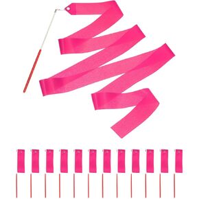 uxcell Dance Ribbon, Gymnastics Ribbon Twirling Ribbons for Birthday Party Streamers Decoration,Circus Carnival Ribbon with Sticks Wands