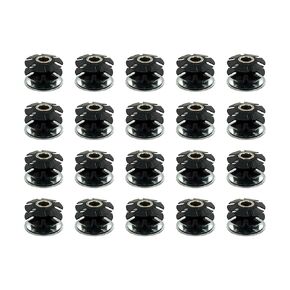 Outwater Industries Double Star Threaded Caster Insert | Heat Treated Steel | Fits 1-1/2 Inch Round 16-18 Gauge Tube | Thread: 3/8-16 | 20 Pack