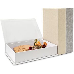 3Pcs Faux Books for Decorative, Modern Linen Fake Books Decor Decorative Blank Books Decor Books for DIY Crafts Bookshelf Hotel Home Coffee Table Entryway(White/Grey/Beige)