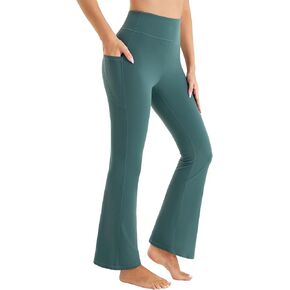 Stelle Bootcut Yoga Pants with Pockets for Women 30" Wide Leg Pants High Waist Tummy Control Workout Yoga Pants