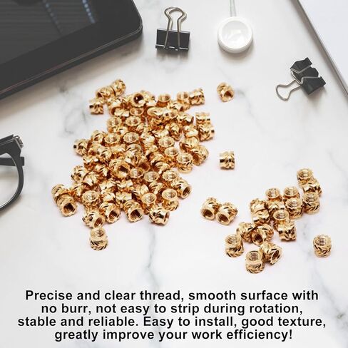 Threaded Inserts Set, 430Pcs M2 M2.5 M3 M4 M5 M6 Female Thread Metric Knurled Nuts Assortment Kit with Heat Set Insert Tools Brass Threaded Inserts for Plastic and 3D Printing Components in Kuwait