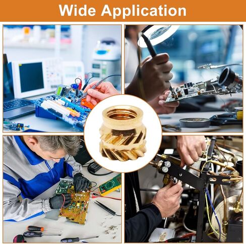 Threaded Inserts Set, 430Pcs M2 M2.5 M3 M4 M5 M6 Female Thread Metric Knurled Nuts Assortment Kit with Heat Set Insert Tools Brass Threaded Inserts for Plastic and 3D Printing Components in Kuwait