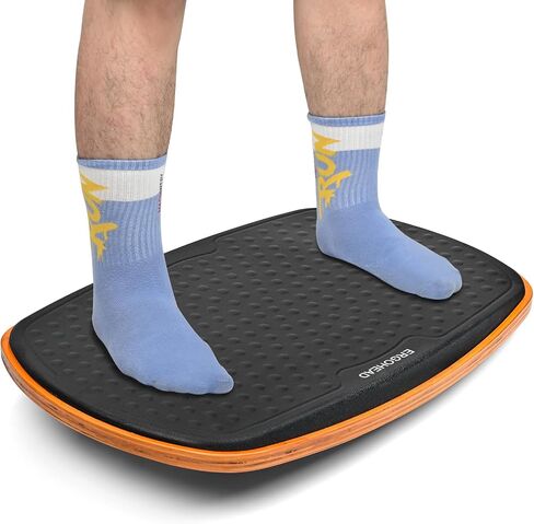 Office Standing Desk Anti Fatigue Mat Wooden Wobble Balance Board Stability Rocker Ergonomically Engineered for Stand Up Desks Desk Riser Workstation in Saudi Arabia