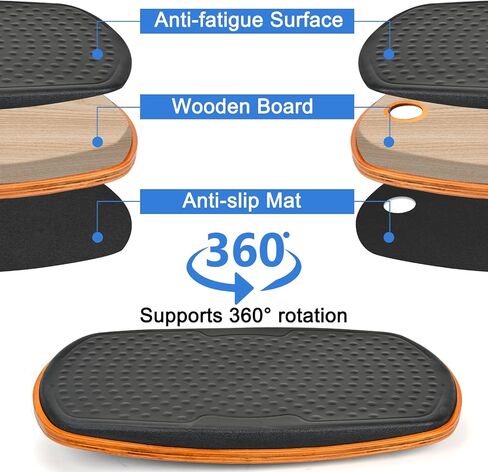 Office Standing Desk Anti Fatigue Mat Wooden Wobble Balance Board Stability Rocker Ergonomically Engineered for Stand Up Desks Desk Riser Workstation in Saudi Arabia