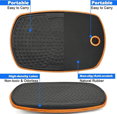Office Standing Desk Anti Fatigue Mat Wooden Wobble Balance Board Stability Rocker Ergonomically Engineered for Stand Up Desks Desk Riser Workstation in Saudi Arabia