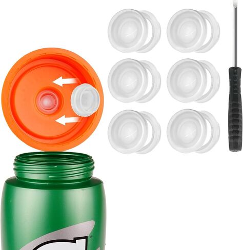 Dispensing Valves Compatible with Gatorade Water Bottle - 6pcs Silicone Valve and Plastic Insert with Screwdriver, Replacement Accessories for Gatorade Gx Water Bottle Gatorade 32oz Bottle in Saudi Arabia