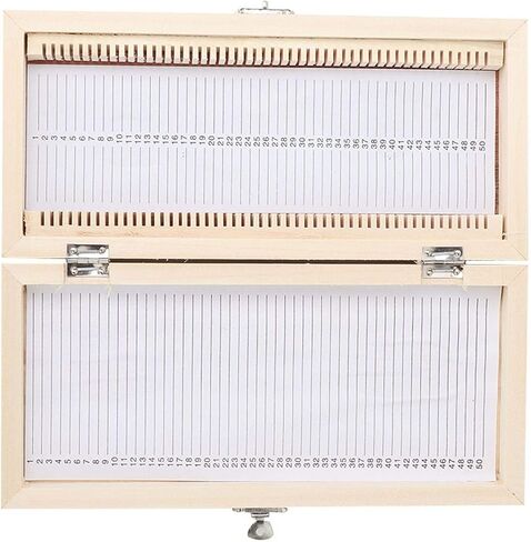 Heayzoki Wooden Microscope Slides Box 50 Places, Slide Storage Box with Numbered Slots Slide Holders for Biology Glass Prepared Microscope Slides 9 * 4.2 * 1.4in in Saudi Arabia