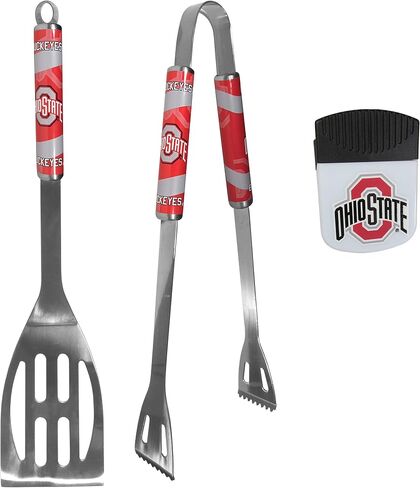 مجموعة شواء من Siskiyou Sports NCAA Ohio State Buckeyes للجنسين مكونة من قطعتين ومشبك شرائح، ألوان الفريق، مقاس واحد in Saudi Arabia