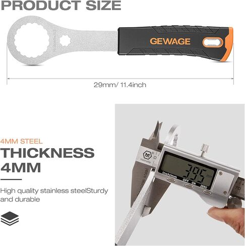 أداة دعامة سفلية للدراجة من GEWAGE - أداة تثبيت لإزالة الدعامة السفلية متوافقة مع Shimano Hollowtech II/BB9000، BBR60,12X46MM - مزيل BB مع مفتاح ربط غطاء الكرنك in Kuwait