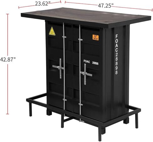 Simple Relax SR03CM3789BK-BT طاولة بار، أسود، بلوط داكن متعثر in Kuwait