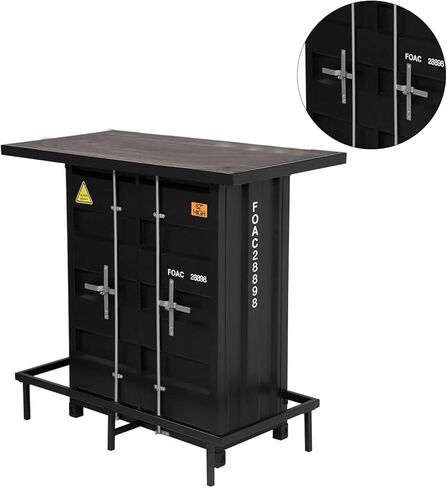 Simple Relax SR03CM3789BK-BT طاولة بار، أسود، بلوط داكن متعثر in Kuwait