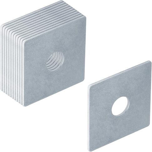 12 قطعة من غسالات الألواح المربعة 3/4 بوصة (ID) × 3 بوصة × 3 بوصة تقبل مسمار 3/4 بوصة، سمك فولاذي مجلفن كهربائيًا 2.6 مم تحمل غسالة مربعة مسطحة in Kuwait