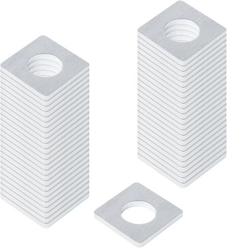 50 قطعة من eoere 1-1/4 بوصة (32 مم) غسالة مربعة الشكل من الألومنيوم لألواح الألومنيوم لتثبيت الألواح الشمسية، السُمك 1/8 بوصة (3 مم)، قطر الفتحة: 15.8 مم، ضع مسمار 1/2 بوصة in Kuwait