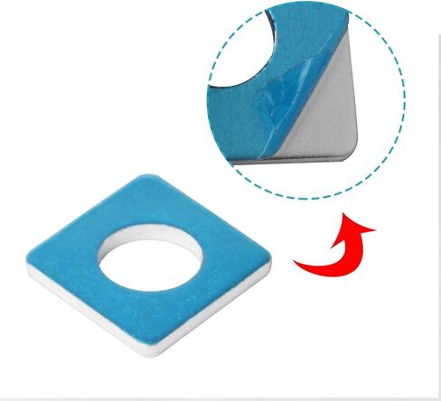 50 قطعة من eoere 1-1/4 بوصة (32 مم) غسالة مربعة الشكل من الألومنيوم لألواح الألومنيوم لتثبيت الألواح الشمسية، السُمك 1/8 بوصة (3 مم)، قطر الفتحة: 15.8 مم، ضع مسمار 1/2 بوصة in Kuwait