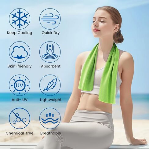 مناشف تبريد isinwheel [عبوة من قطعتين]، أساسيات الصيف لمناشف التبريد للرقبة والوجه، منشفة تبريد ناعمة مسامية، منشفة من الألياف الدقيقة لليوجا والجري والتمرين والرياضة واللياقة البدنية (40 بوصة × 12 بوصة) (رمادي + رمادي) in Kuwait
