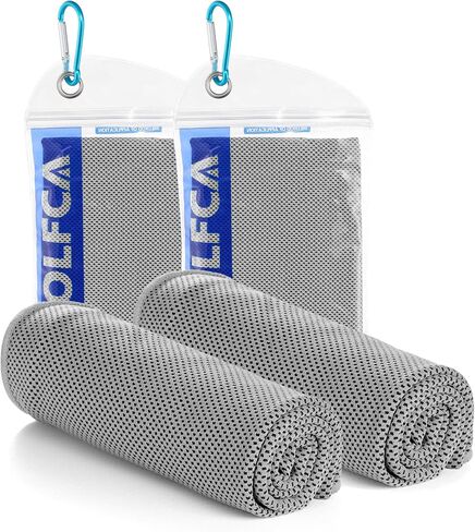 isinwheel Cooling Towels [2 Pack],Summer Essentials of Cooling Towels for Neck and Face，Soft Breathable Cooling Towel,Microfiber Towel for Yoga, Running, Workout,Sport,Fitness (40"x12") (Gray+Gray) in Saudi Arabia