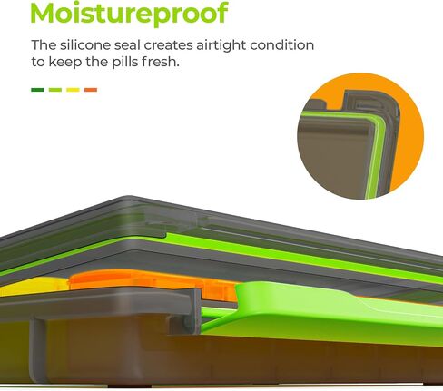 AUVON Monthly Pill Organizer Moistureproof, Large 28 Days Pill Case with Removable 4 Weeks Pill Box Rows, Travel-Friendly Pill Container for Fish Oils, Vitamins, Supplements and Medications in Saudi Arabia