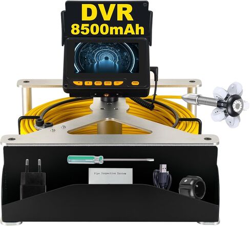 Sewer Camera 100ft, 4.3" HD Screen, 23mm Pipe Inspection Camera with 16GB DVR, Portable Drain Camera with 8500mAh Battery, Ideal for Plumbers and Homeowners in Saudi Arabia