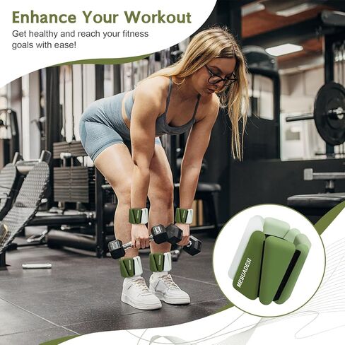 أوزان للمعصم والكاحل للنساء، مجموعة من أوزان للكاحل قابلة للتعديل للذراع والساق، أوزان للمعصم للمشي واليوجا والبيلاتيس والجري والرقص وصالة الألعاب الرياضية 1 رطل لكل منهما in Kuwait