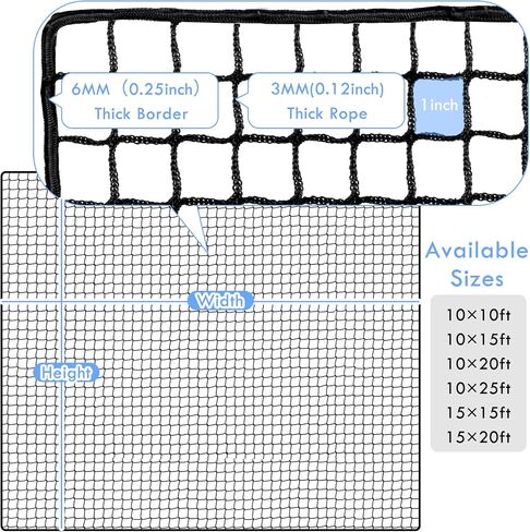 Golf Net,10Feet Golf Practice Net with 12pcs Spring snap and 4pcs Carabiner, Sports Practice Barrier Net, Heavy Duty Ball Netting Golf Hitting Net, DIY Ball Net,Baseball Net and Chipping Net in Saudi Arabia