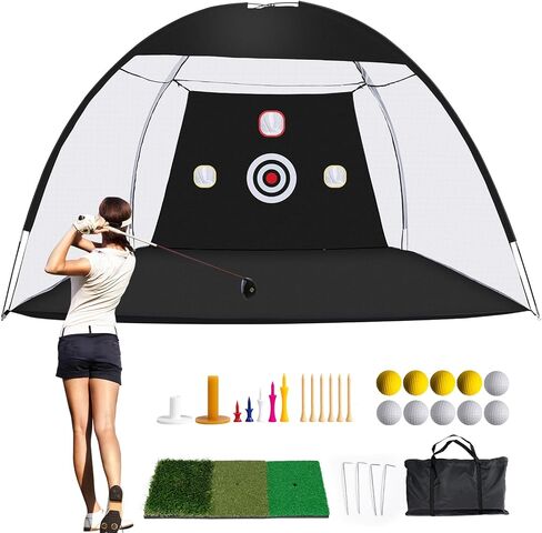 Golf Net, 10 x 7ft Backyard Golf Practice net, Golf Hitting,Driving Net with mat for Indoor/Outdoor in Saudi Arabia