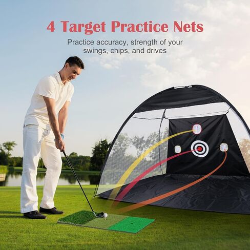 Golf Net, 10 x 7ft Backyard Golf Practice net, Golf Hitting,Driving Net with mat for Indoor/Outdoor in Saudi Arabia