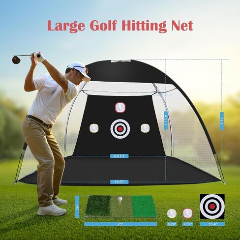 Golf Net, 10 x 7ft Backyard Golf Practice net, Golf Hitting,Driving Net with mat for Indoor/Outdoor in Saudi Arabia