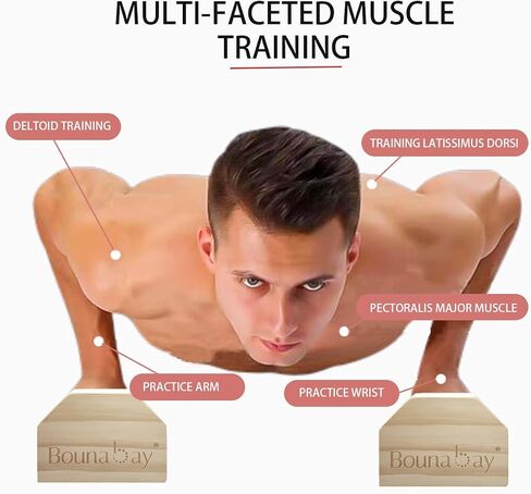 Push-up Stand, 2 PCS Wood Pushup Bars Non-Slip Base Exercise Home Workout Equipment, Perfect Pushup Bar and Handstand Push Up Handles for Men and Women in Saudi Arabia