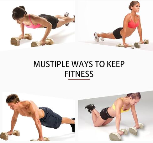 Push-up Stand, 2 PCS Wood Pushup Bars Non-Slip Base Exercise Home Workout Equipment, Perfect Pushup Bar and Handstand Push Up Handles for Men and Women in Saudi Arabia