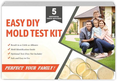 Mold Test Kit for Home Air Quality - Test 5 Locations, DIY Home Mold Detector Kit, Home Air & Surface, HVAC Indoor Quick Mold Testing Kit for Home, Identification Guide Included in Saudi Arabia