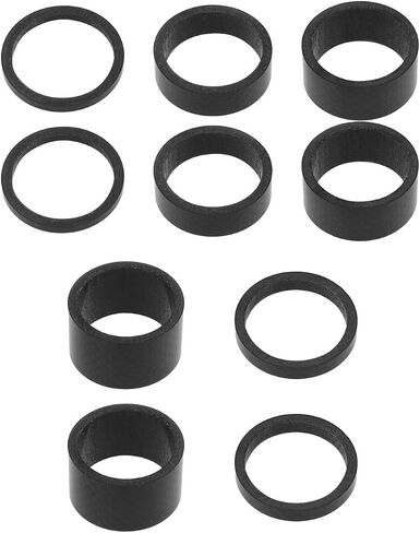 Create idea Set of 10PCS Ahead Stem Spacer Disc Set Headset Spacers 3mm, 5mm, 10mm, 15mm, 20mm Carbon Glossy Fit 1 1/8-Inch Compatible with MTB Bike Road Bikes in Saudi Arabia