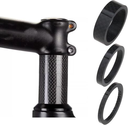 Create idea Set of 10PCS Ahead Stem Spacer Disc Set Headset Spacers 3mm, 5mm, 10mm, 15mm, 20mm Carbon Glossy Fit 1 1/8-Inch Compatible with MTB Bike Road Bikes in Saudi Arabia