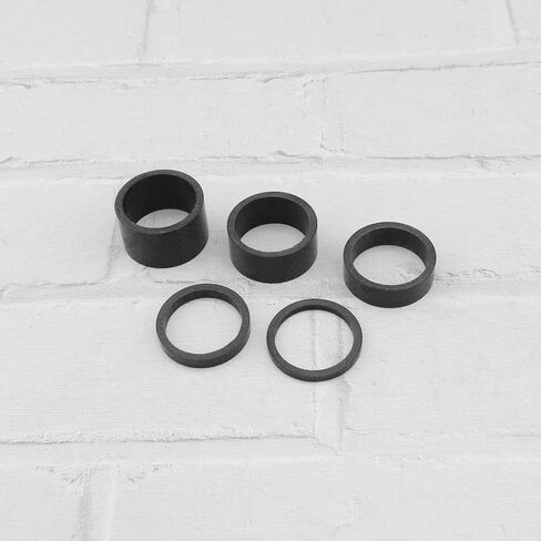 Create idea Set of 10PCS Ahead Stem Spacer Disc Set Headset Spacers 3mm, 5mm, 10mm, 15mm, 20mm Carbon Glossy Fit 1 1/8-Inch Compatible with MTB Bike Road Bikes in Saudi Arabia